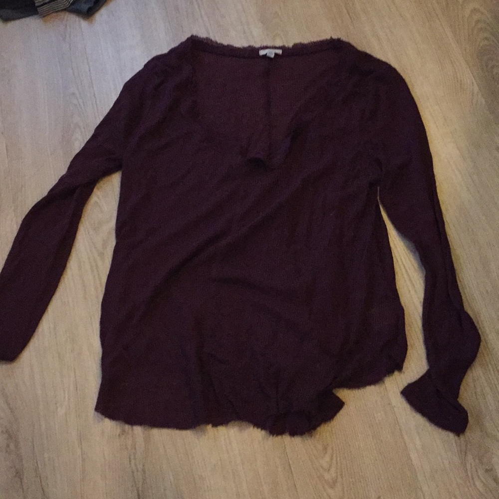 Burgundy waffle shirt from urban